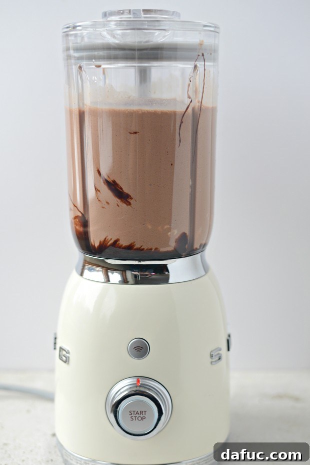 Chocolate Banana Bliss 11 Turning the dial on a blender to milkshake setting