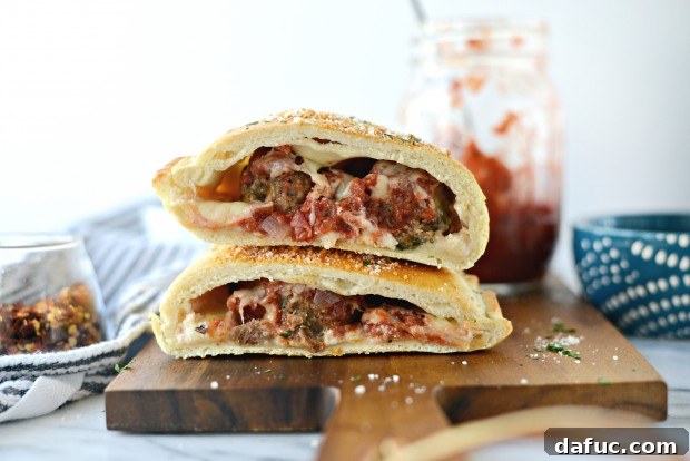 Delicious Homemade Italian Meatball Calzones