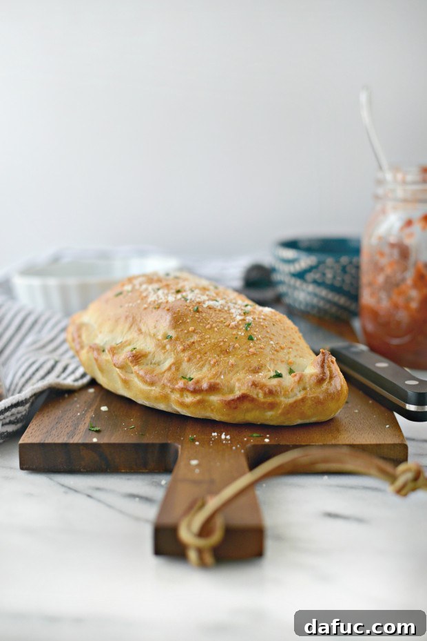 Inside view of a meatball calzone