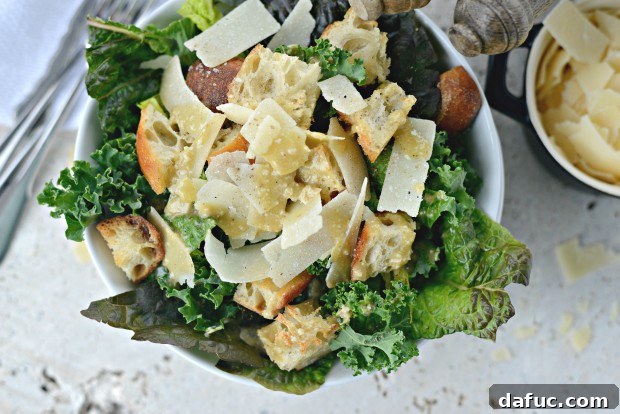 A Light Take on Kale Caesar Salad 2 Healthy Kale Caesar Salad with Light Vinaigrette