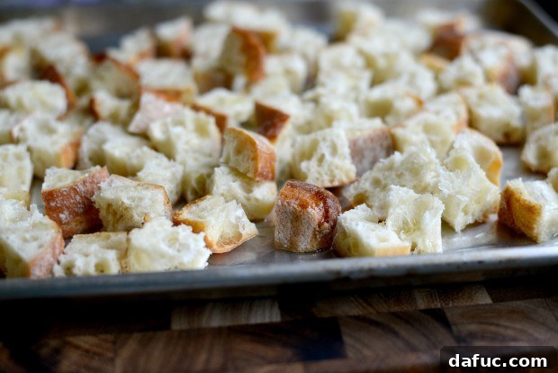 A Light Take on Kale Caesar Salad 19 Golden brown homemade ciabatta croutons