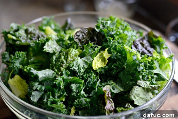 A Light Take on Kale Caesar Salad 22 Vibrant green base of Kale Caesar Salad