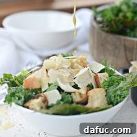 Kale Caesar Salad with Homemade Vinaigrette