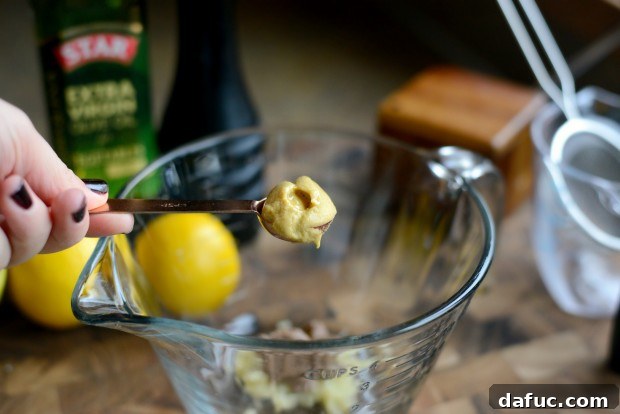 A Light Take on Kale Caesar Salad 9 Dijon mustard for creamy Caesar vinaigrette