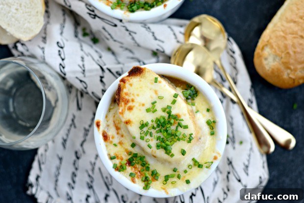 Classic French Onion Soup with Golden Caramelized Onions and Rich Broth