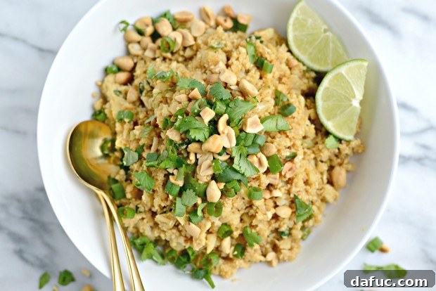 Thai Cauliflower Fried Rice - A Healthy and Delicious Alternative l SimplyScratch.com
