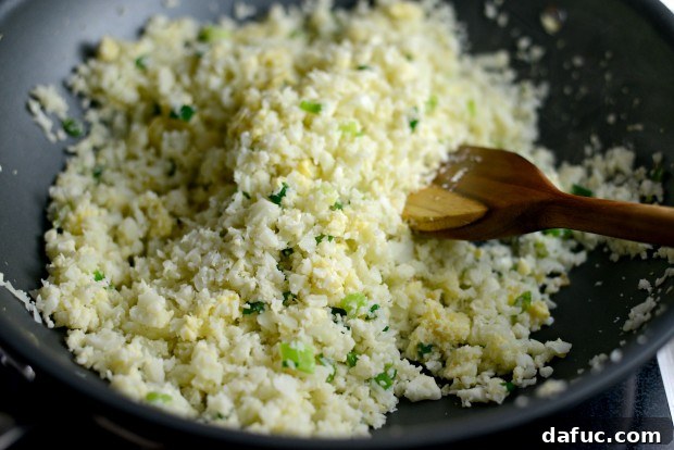 Cooking the Egg in the Well of the Cauliflower Rice l SimplyScratch.com