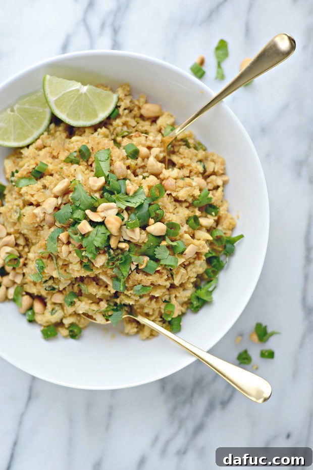 Finished Thai Cauliflower Fried Rice Stir-Frying l SimplyScratch.com