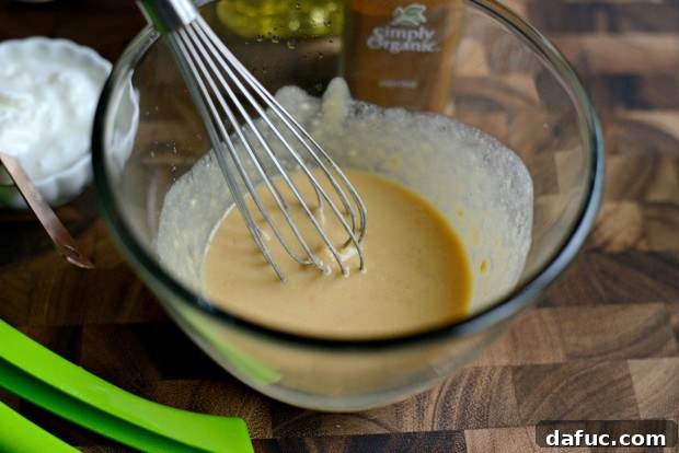Shaved Raw Sweet Potato and Creamy Avocado Salad with Miso Dressing 7 Whisking together miso, ginger, garlic, cayenne, lime juice, and rice vinegar to loosen the paste.