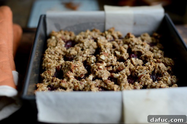 Sweet Cherry Almond Crumble Bars 19 Golden brown almond crumble breakfast bars fresh from the oven