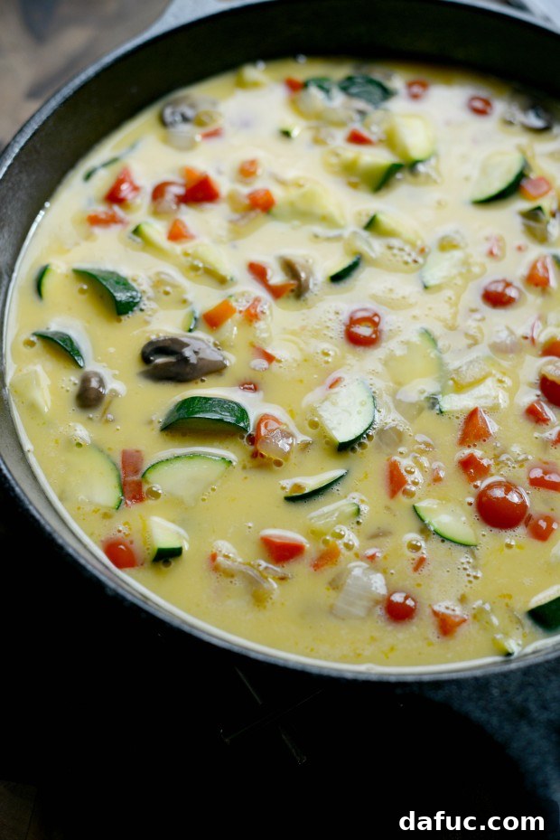 Vegetable + Goat Cheese Frittata - SimplyScratch.com