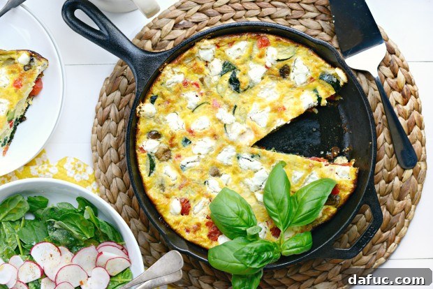 Vegetable + Goat Cheese Frittata - SimplyScratch.com