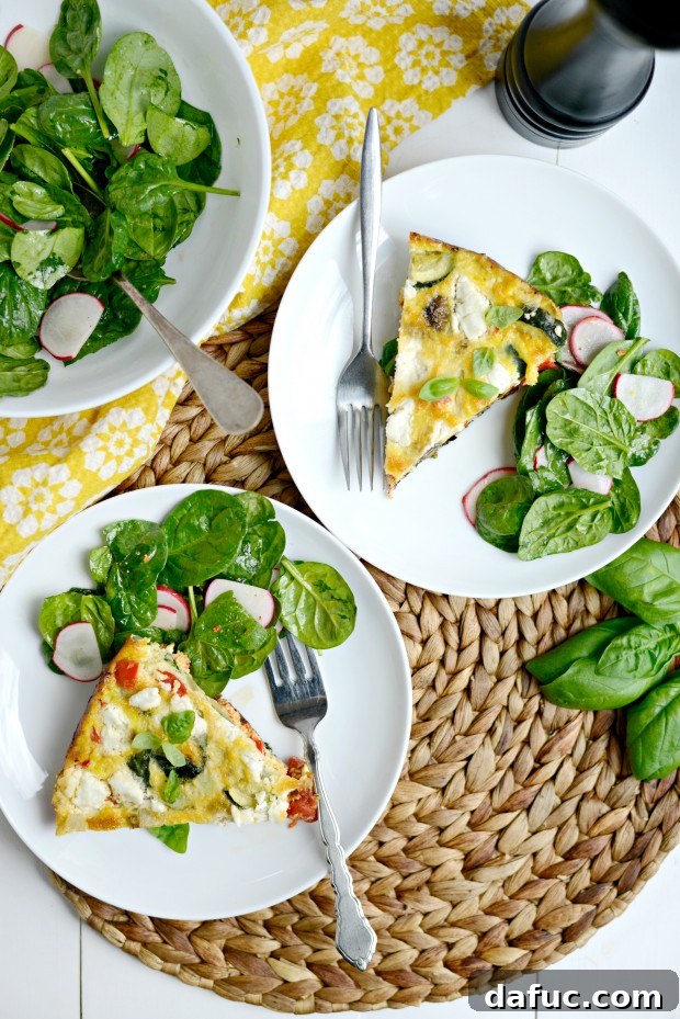 Vegetable + Goat Cheese Frittata - SimplyScratch.com