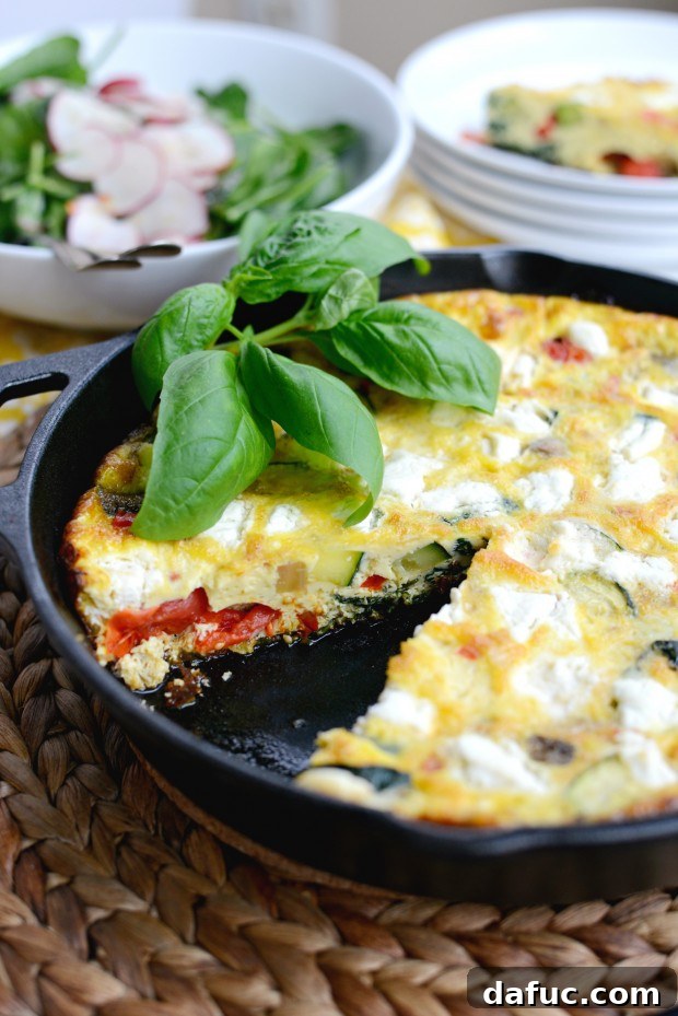 Vegetable + Goat Cheese Frittata - SimplyScratch.com