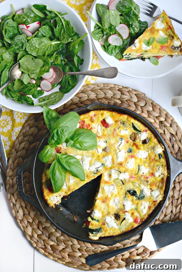 Vegetable + Goat Cheese Frittata - SimplyScratch.com