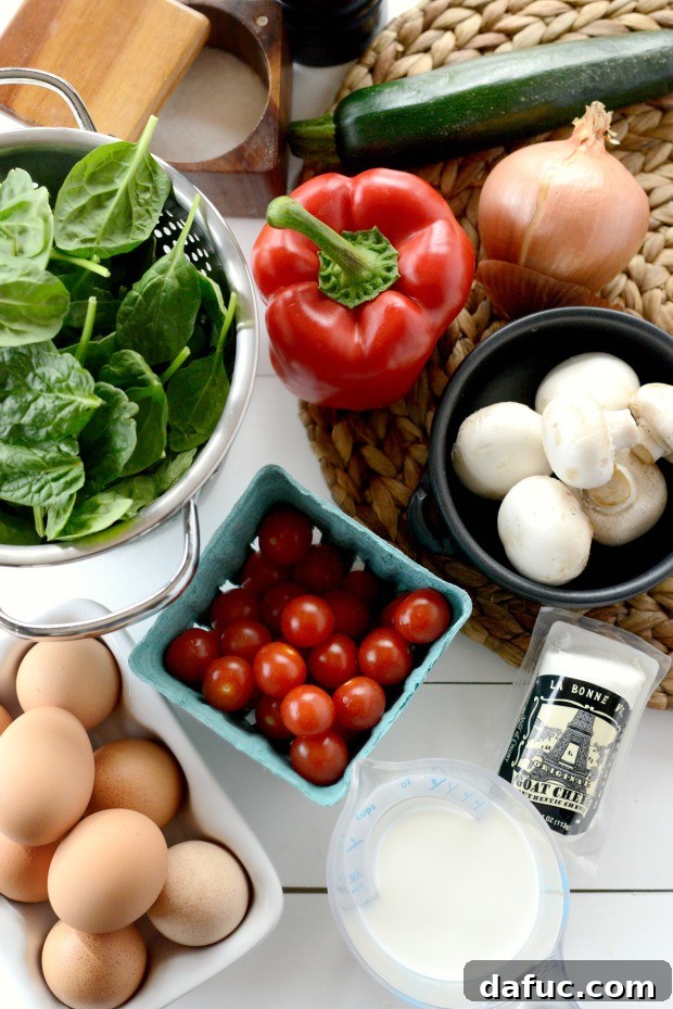 Vegetable + Goat Cheese Frittata - SimplyScratch.com