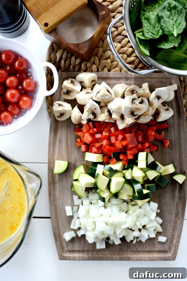 Vegetable + Goat Cheese Frittata - SimplyScratch.com