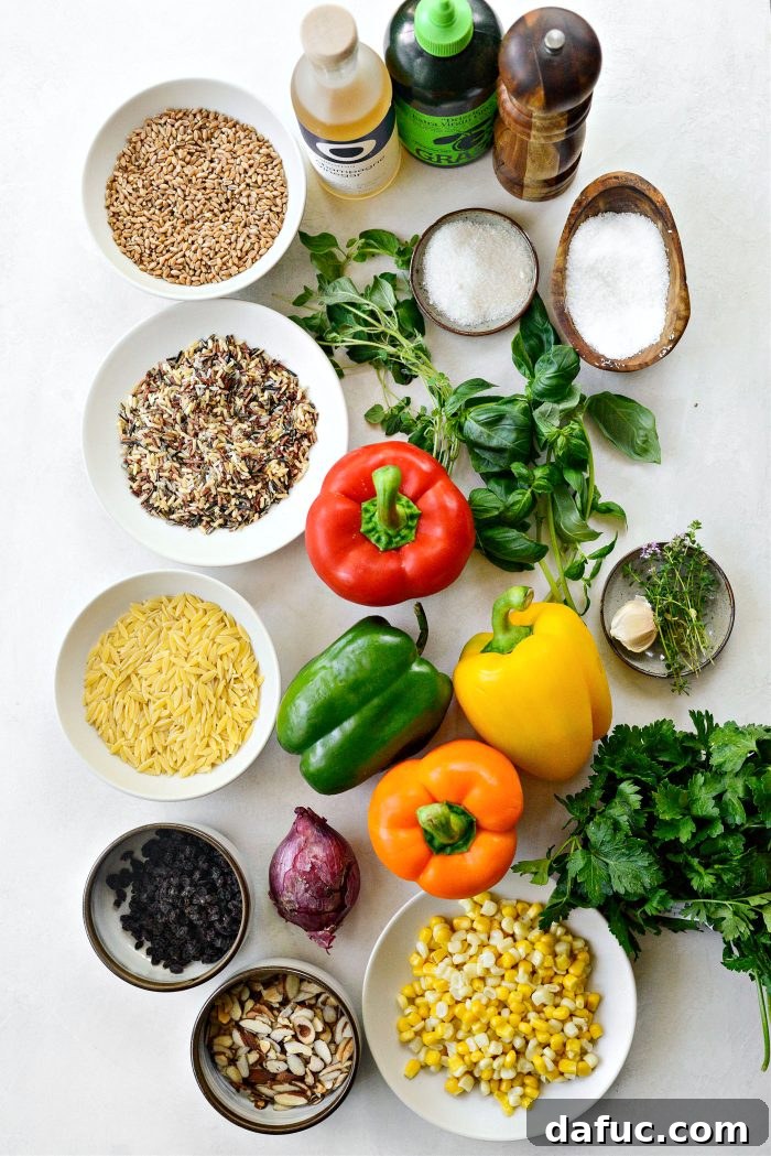 ingredients for J. Alexander's Wild Rice Orzo Salad