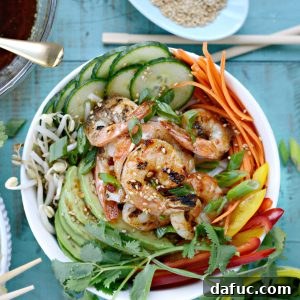 Grilled Shrimp Spring Roll Noodle Bowls