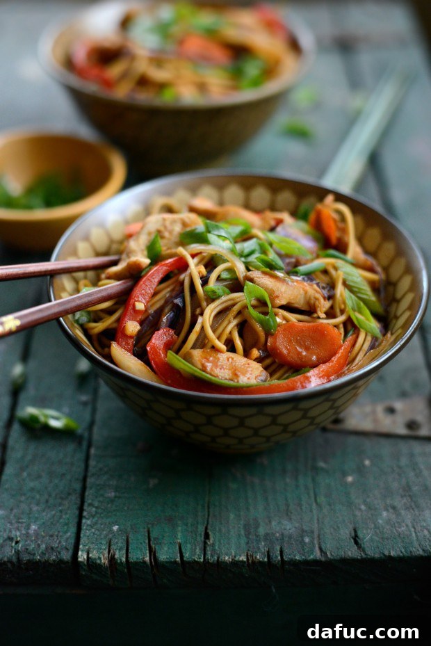 20 Effortless Weeknight Meals 12 Colorful Chicken and Rainbow Vegetable Noodle Stir-fry