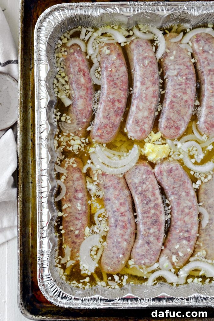 Brew-Braised Oven Brats 7 place on tray