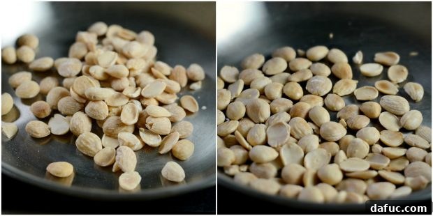 Toasting almonds for spinach almond pesto