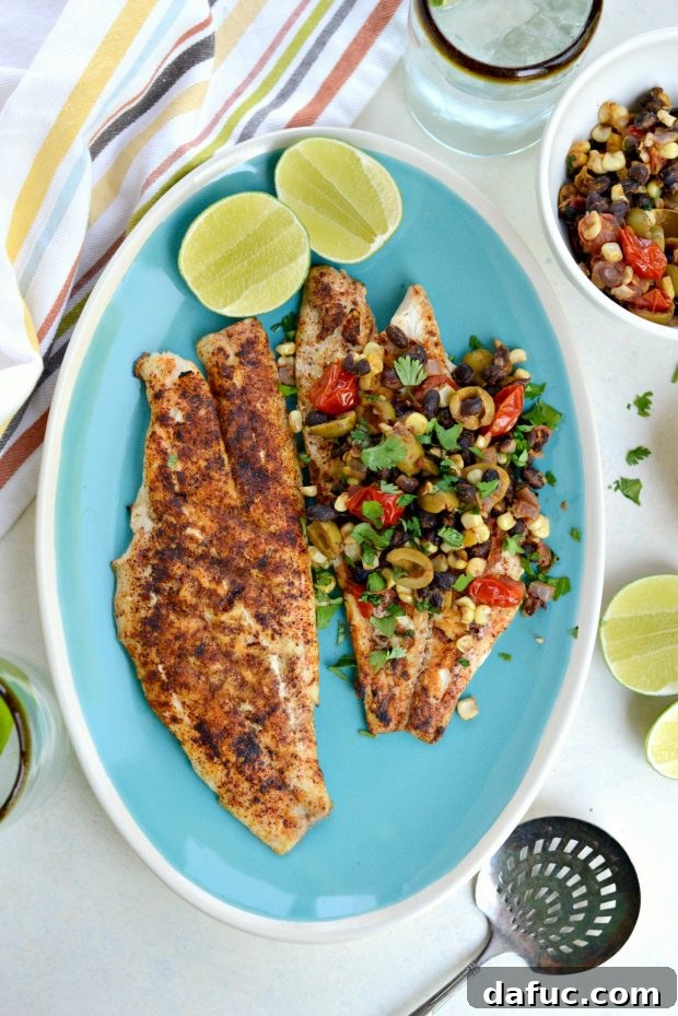 Close-up of Vibrant Grilled Red Snapper Dish with Topping