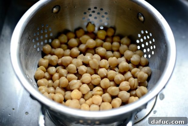 Golden Moroccan Quinoa Pilaf 13 Rinsing Garbanzo Beans