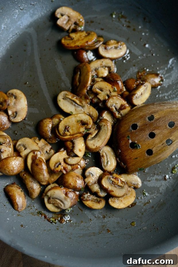 Sautéed Beer-Braised Cremini Mushrooms for Burgers