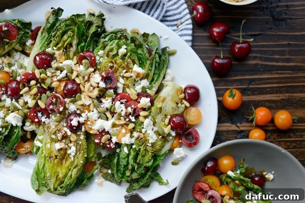 Sweet & Savory Grilled Romaine with Cherries, Feta, and Pine Nuts 2 Grilled Romaine Salad with Cherries, Feta, and Toasted Pine Nuts – A Fresh Summer Delight
