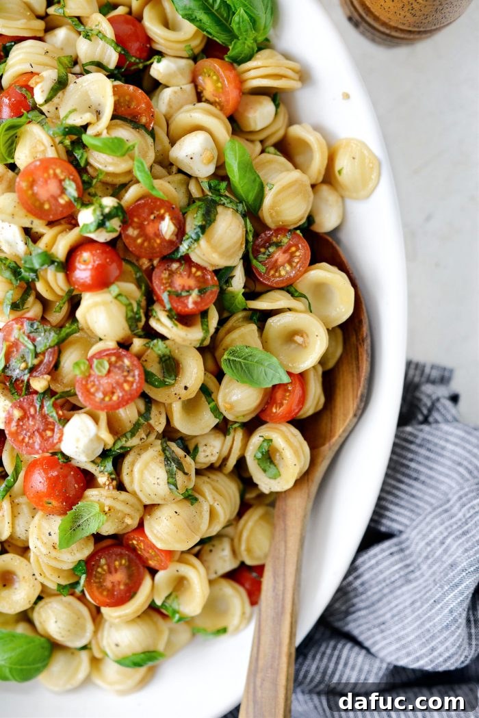 Garden Fresh Caprese Pasta 17 Another beautiful shot of Caprese Pasta Salad