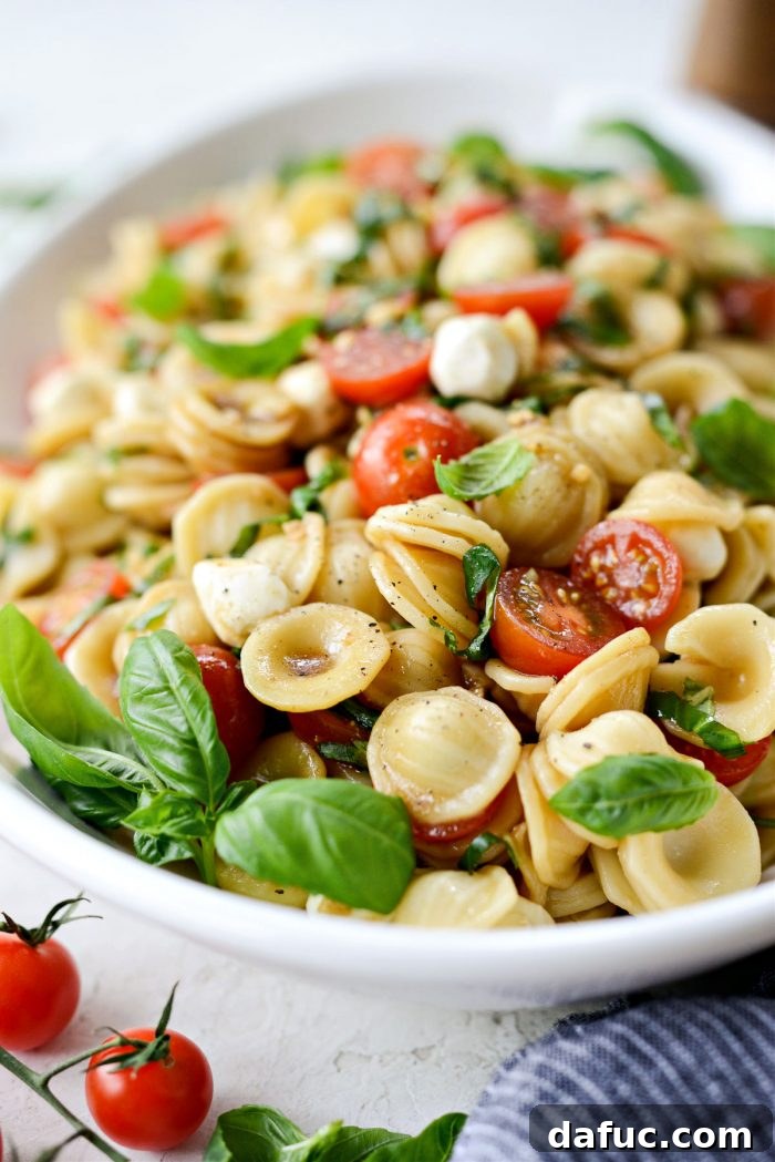 Garden Fresh Caprese Pasta 3 Caprese Pasta Salad ready for serving