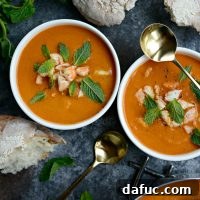 Roasted Tomato Curry Soup with Shrimp