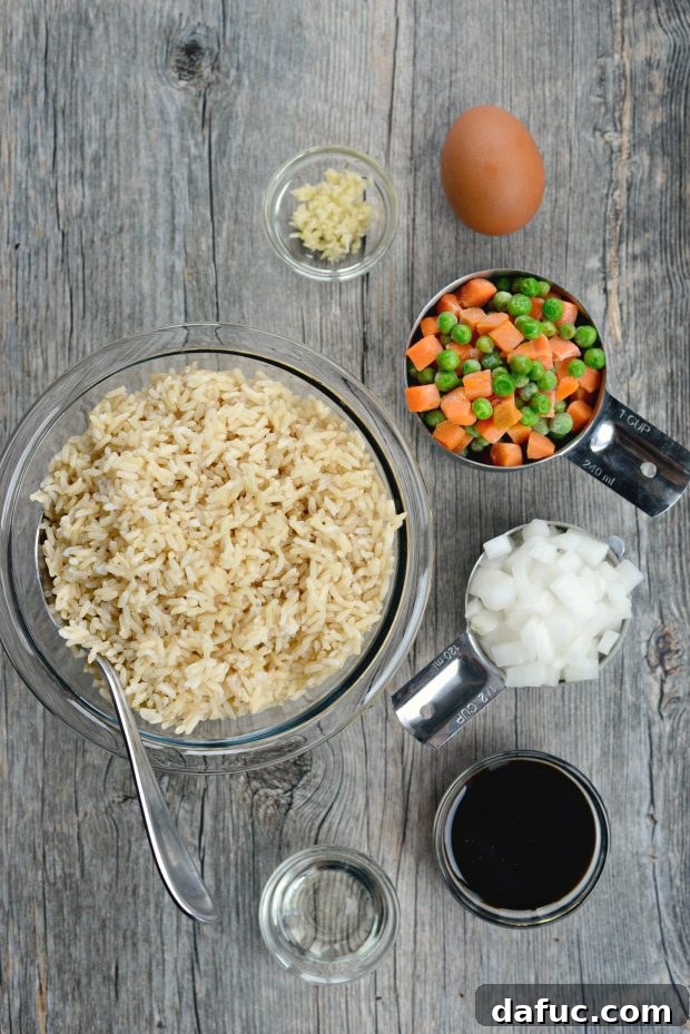Ingredients for Vegetable Fried Brown Rice