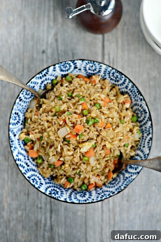 A Plate of Freshly Made Vegetable Fried Brown Rice