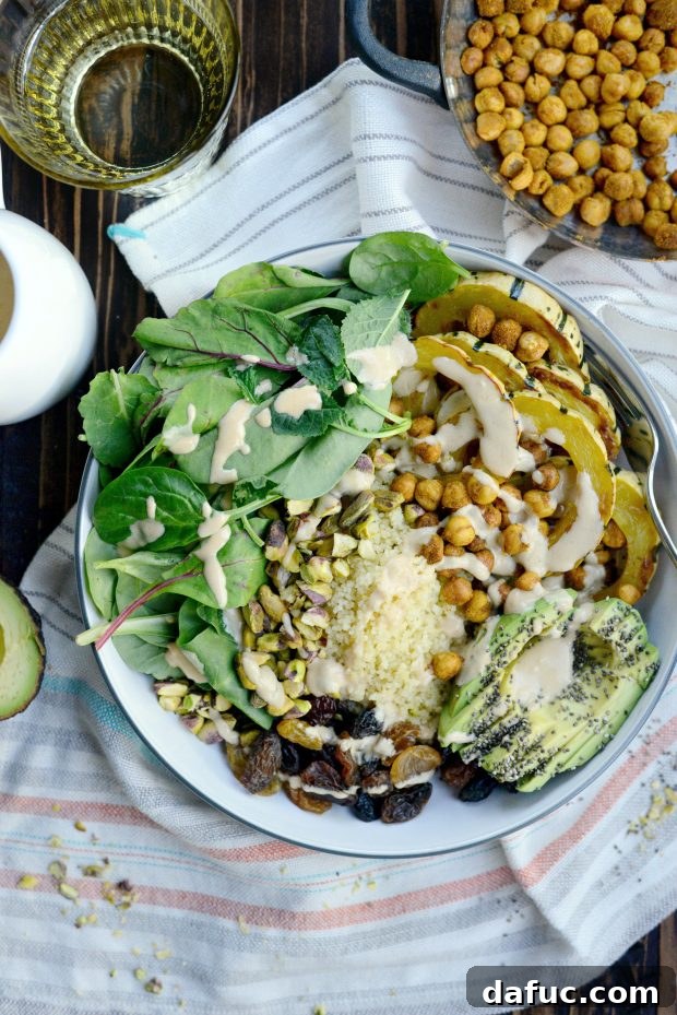 Vibrant Tandoori Roasted Chickpea and Squash Buddha Bowl 3 Close-up of Tandoori Roasted Chickpea & Squash Buddha Bowl showcasing fresh ingredients