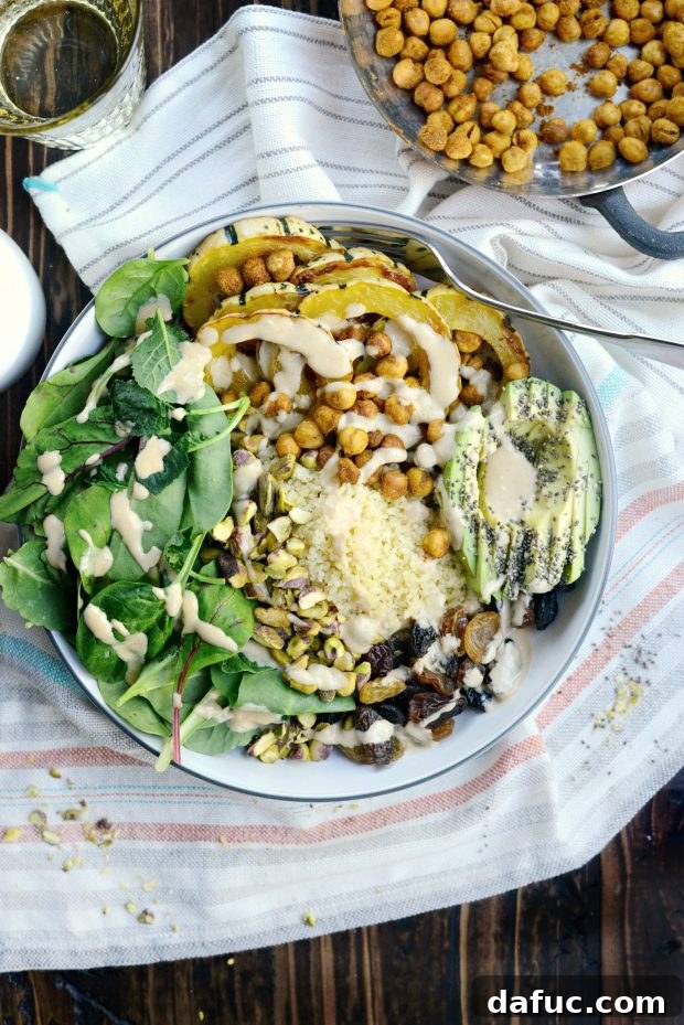 Vibrant Tandoori Roasted Chickpea and Squash Buddha Bowl 6 Detailed shot of Tandoori Roasted Chickpea & Squash Buddha Bowl components