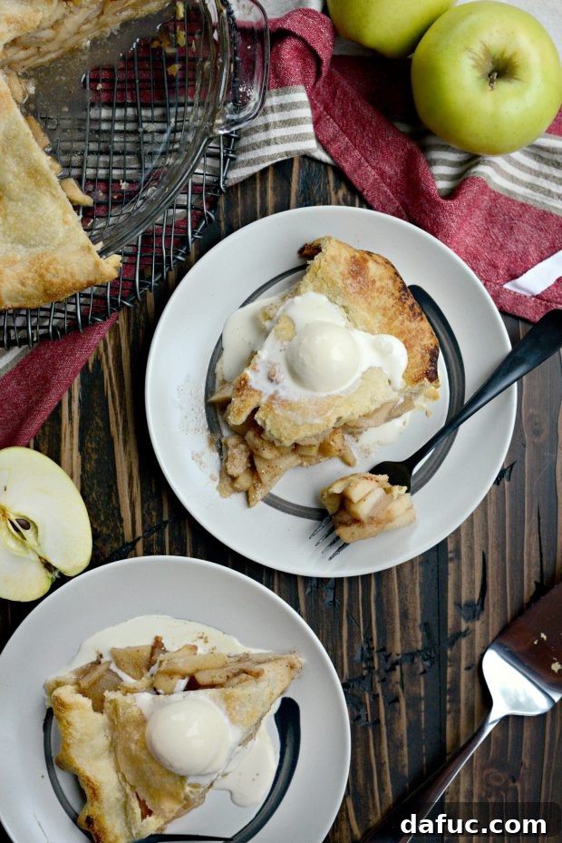 Baked Homemade Apple Pie on plates