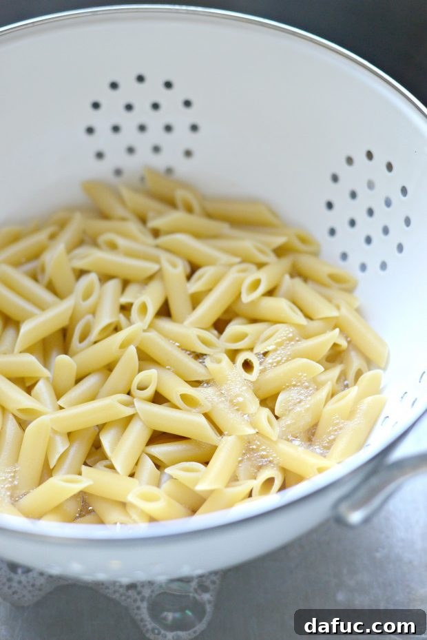 Partially cooked mostaccioli noodles