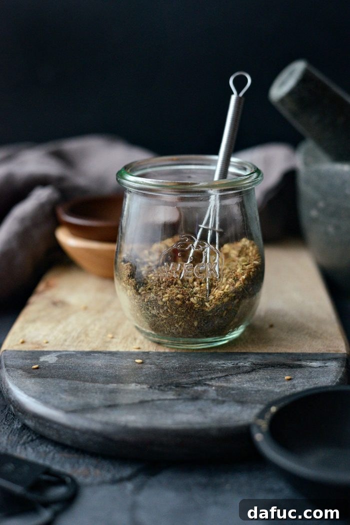 Spice Up Your Kitchen: 20+ Homemade Blends 24 Homemade Za'atar Spice Blend in a glass jar