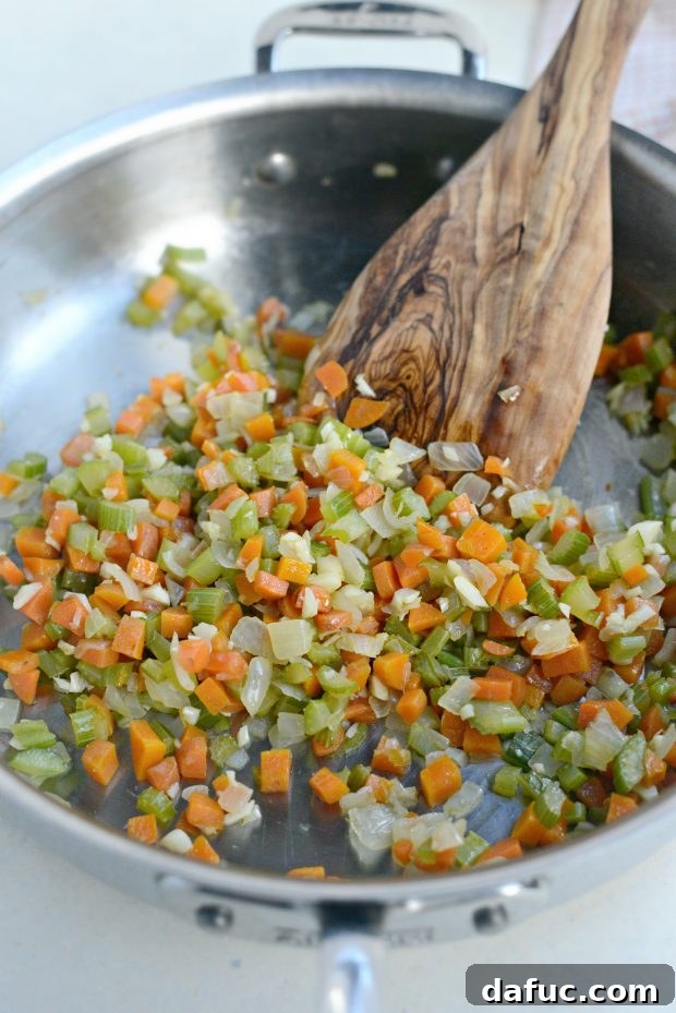Velvety Roasted Red Pepper Pasta 5 Sautéed Carrots, Celery, and Onions in a Skillet