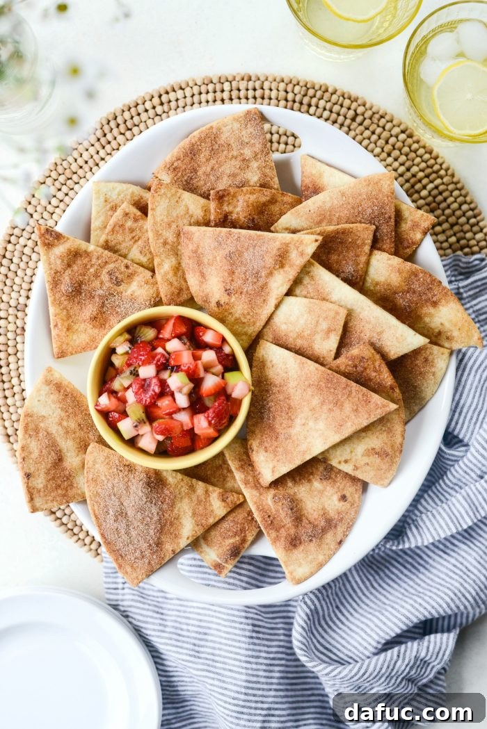 Fruit Salsa with Baked Cinnamon Sugar Chips
