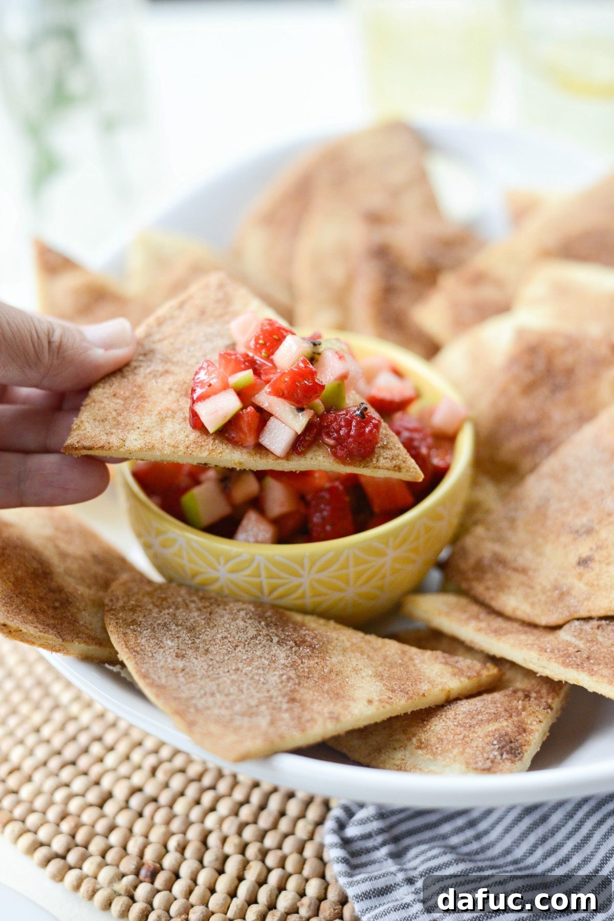 Fruit Salsa with Baked Cinnamon Sugar Chips