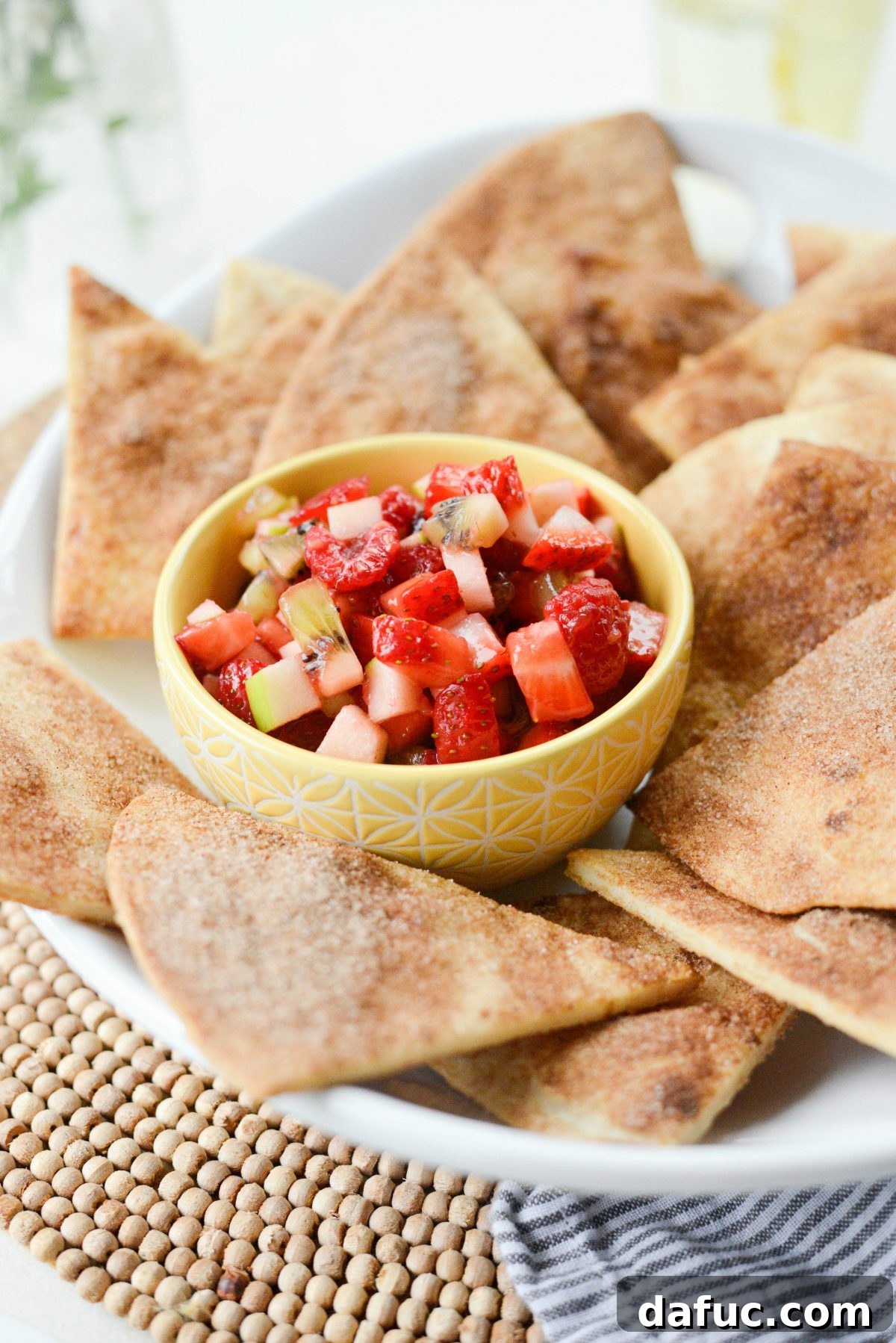 Fruit Salsa with Baked Cinnamon Sugar Chips - Fresh Ingredients