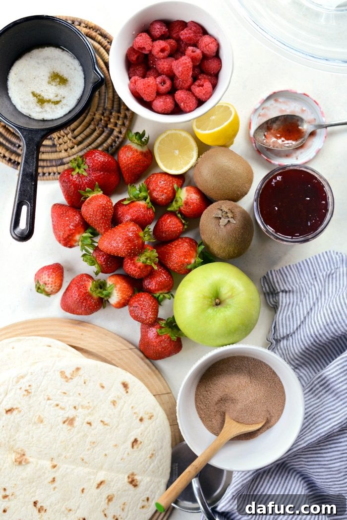 Fruit Salsa with Baked Cinnamon Sugar Chips ingredients