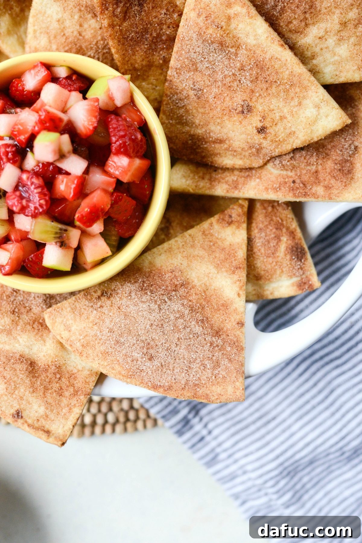 Fruit Salsa with Baked Cinnamon Sugar Chips