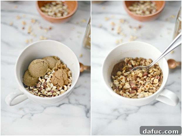 Combining ingredients to make the streusel topping for the pumpkin coffee cake