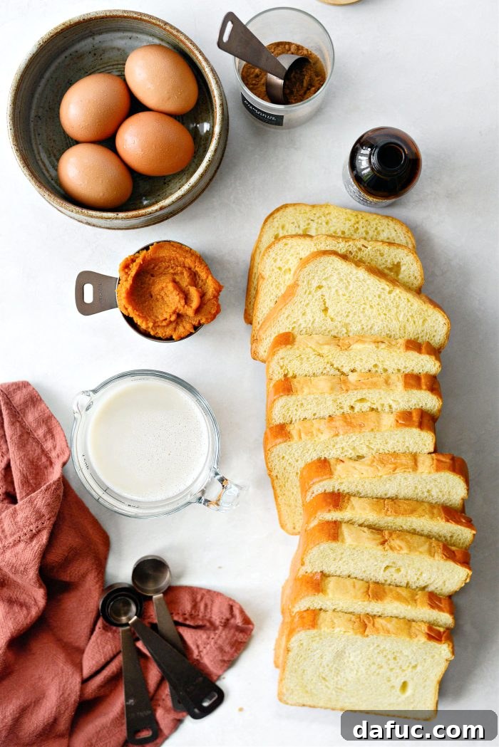 ingredients for Pumpkin French Toast