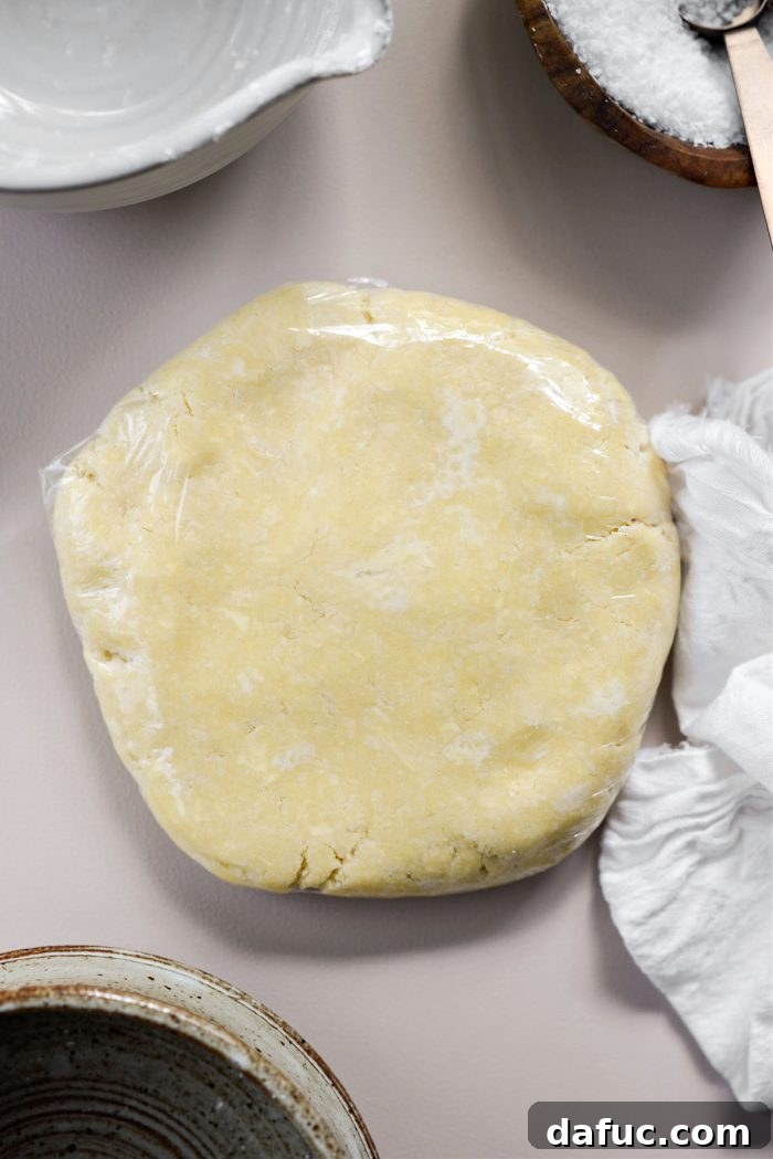 Bold Cheddar Crust 7 Shape pie dough into a disc, wrap tightly, and refrigerate