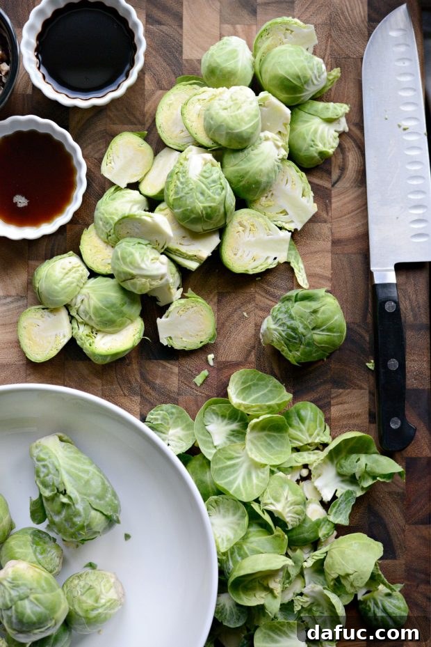 prep Brussels sprouts